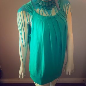 Sleeveless Blouse with Pleated Front Detail (EUC)